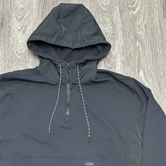 LCKR Tech Jacket Womens Small Black Pullover Quarter Zip Hood Pocket Heavyweight - Picture 4 of 8